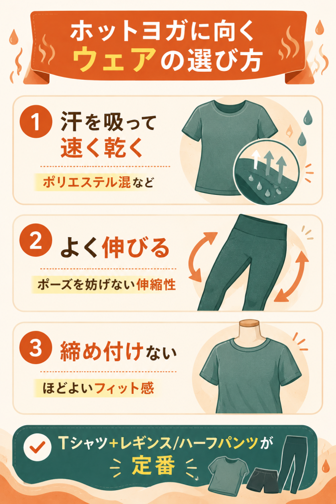 ホットヨガに向くウェアの選び方3条件